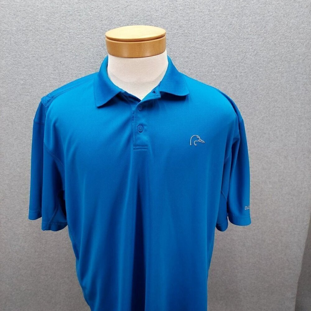 Ducks Unlimited Mens Size XL Blue Polo Shirt Embroidered‎  75th Anniversery
